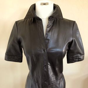 Genuine Leather Shirt Dress by Theory - size 0